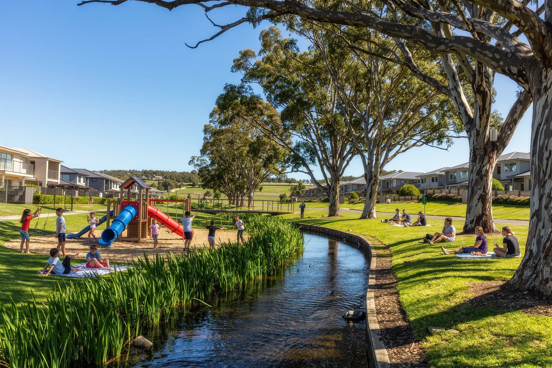 Artist's impression of a neighbourhood playground in the future Bulmans Road precinct